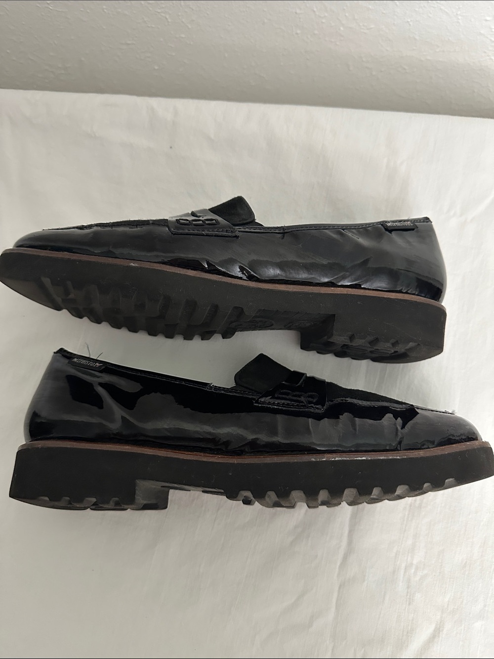 Mephisto Patent Leather Suede Penny Loafers - Picture 6 of 9